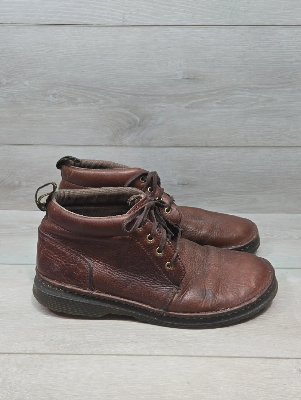 Dr. Martens Men's LEA KV04R High Top Brown Leather Chukka Boots Shoes Sz 13